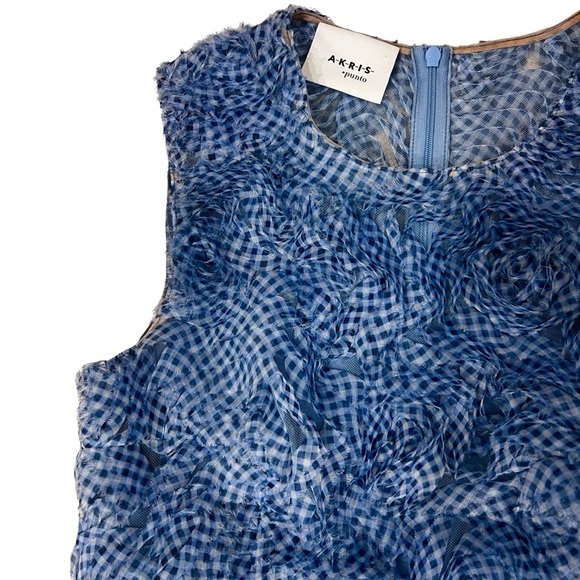 Akris Punto Dress Gingham Applique Tulle Sleeveless size 6 - Picture 13 of 16